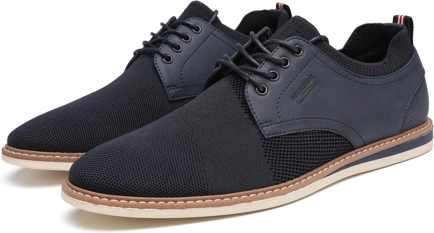 DECARSDZ Mens Point Toe Dress Shoes Fabric Breeze Breathable Mesh Shoe