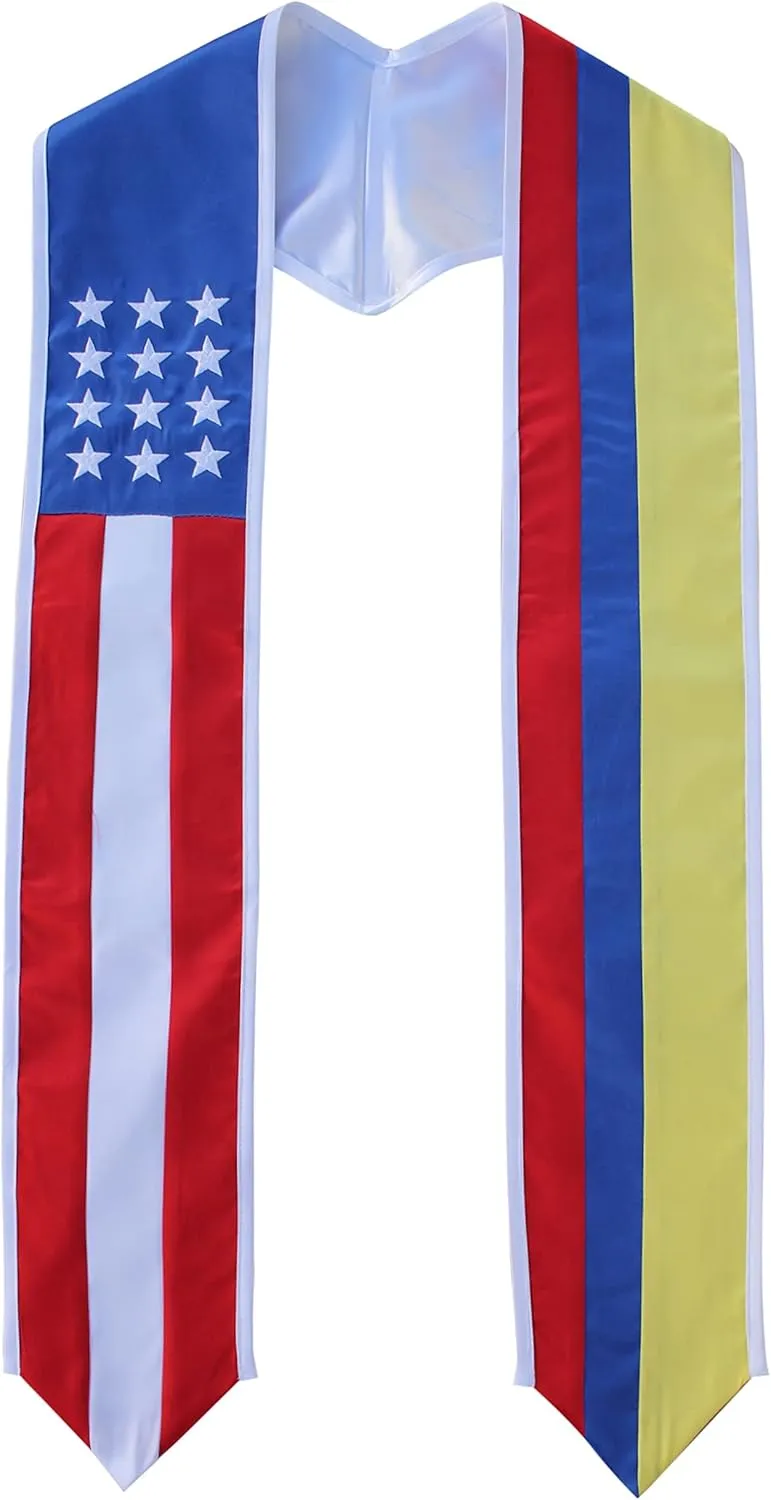 Del Mex Country and USA Flag Graduation Stole Sash International Graduate