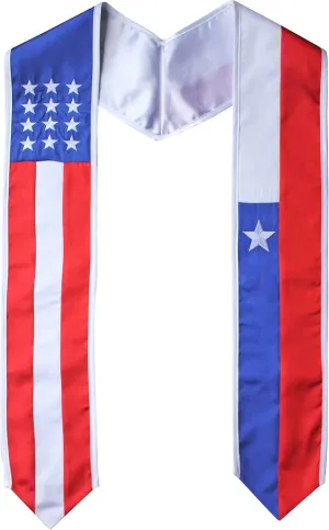 Del Mex Country and USA Flag Graduation Stole Sash International Graduate