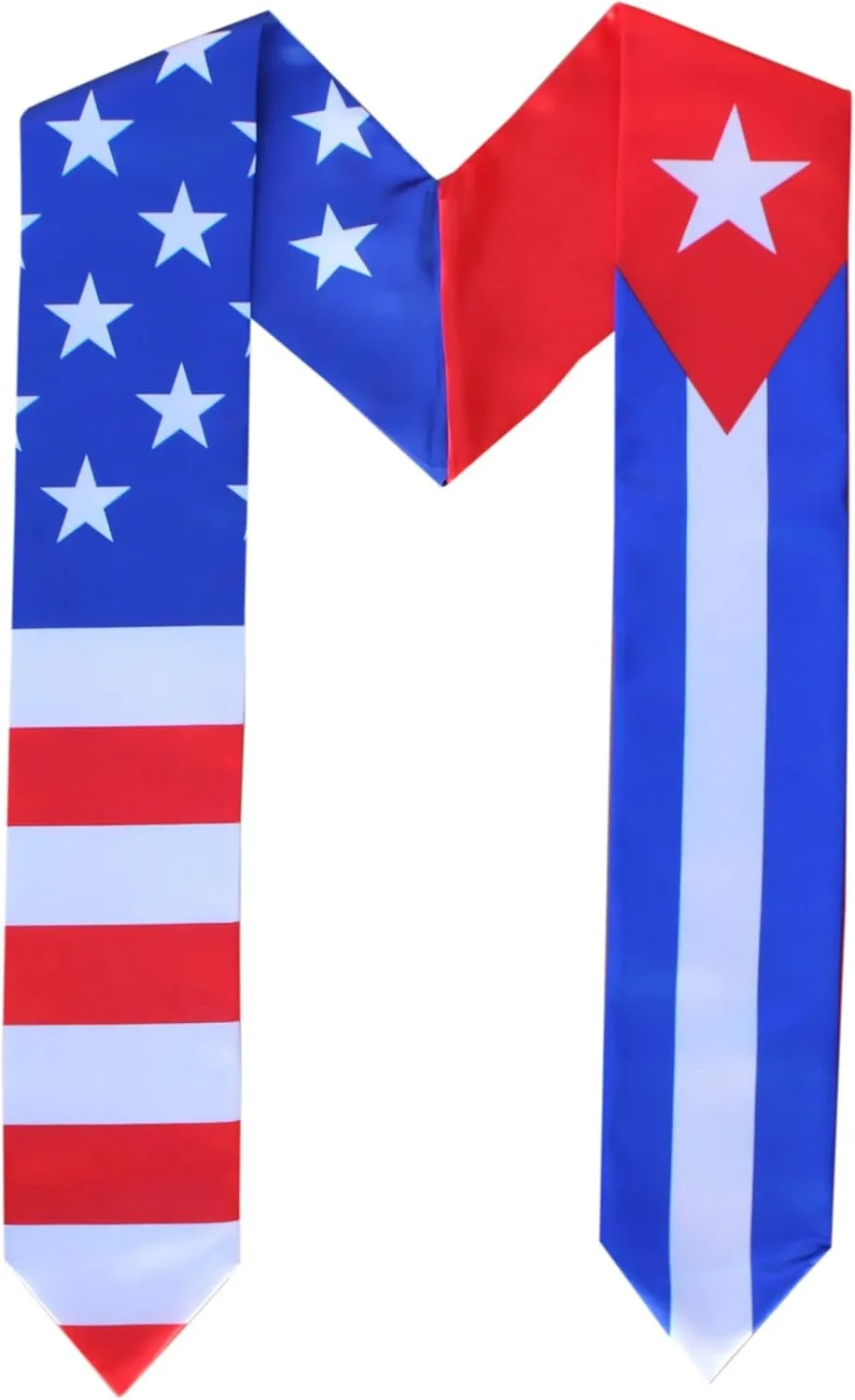Del Mex Graduation Combination USA Country Flag Stole Sash Scarf Graduate Pride D
