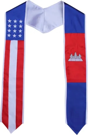 Del Mex Graduation Combo USA Country Flag Stole Sash Scarf Graduate Pride
