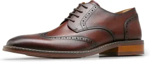 DESAI Men's Classic Oxford Dress Shoes Formal Business Lace-up Full Grain Leather Shoes for Men