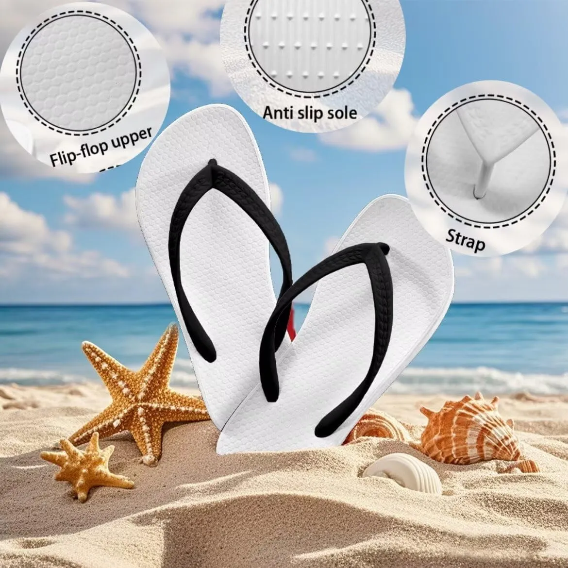 Desserts Girls Sandals Flip Flops Quick Drying Bathroom Slippers Comfy Open Toe Summer Slipper Ultra-Light