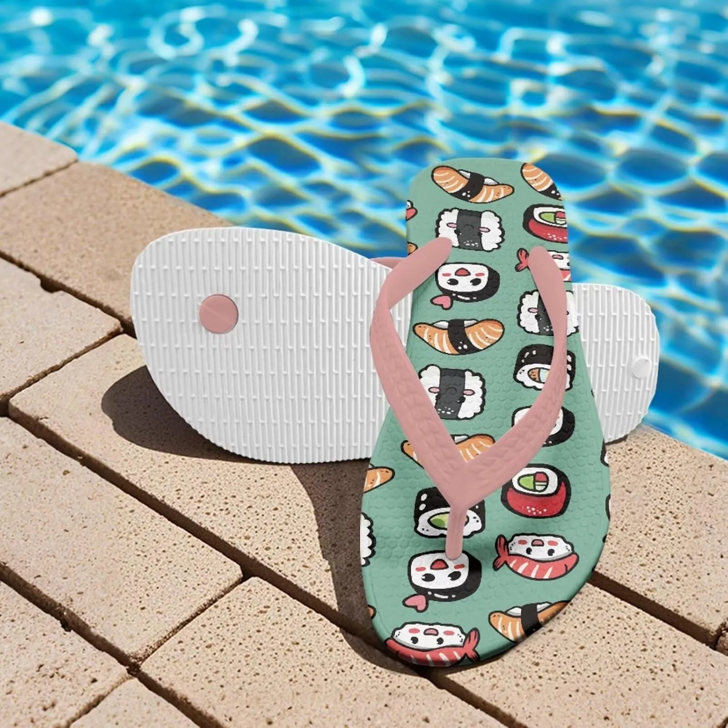 Desserts Girls Sandals Flip Flops Quick Drying Bathroom Slippers Comfy Open Toe Summer Slipper Ultra-Light