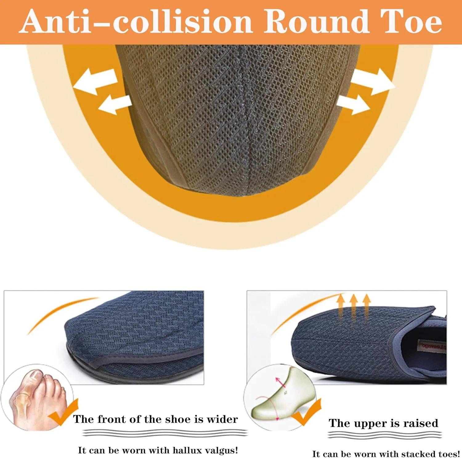 Diabetic Extra Wide Width Shoes for Women Breathable Mesh Walking Shoes Walking Shoes