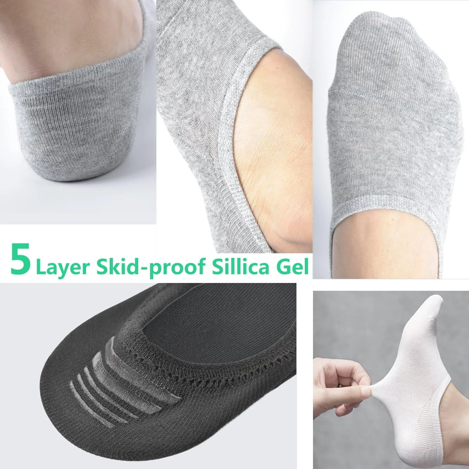 DIBAOLONG Womens No Show Socks Non Slip Flat Boat Line Low Cut Socks (6-12 Packs)