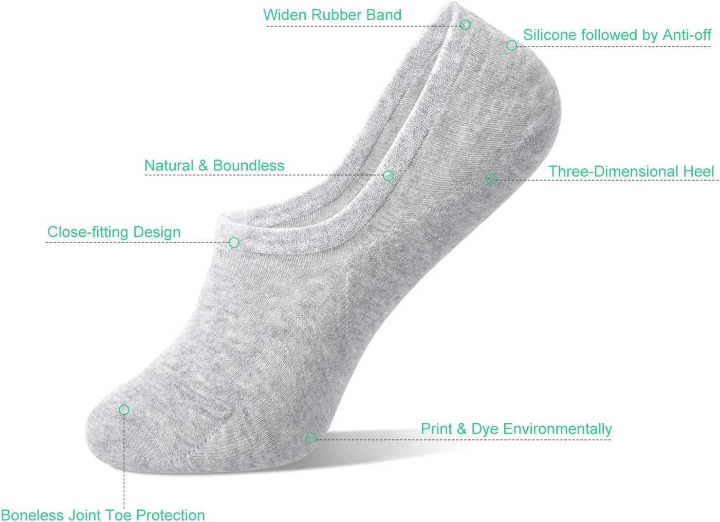 DIBAOLONG Womens No Show Socks Non Slip Flat Boat Line Low Cut Socks (6-12 Packs)