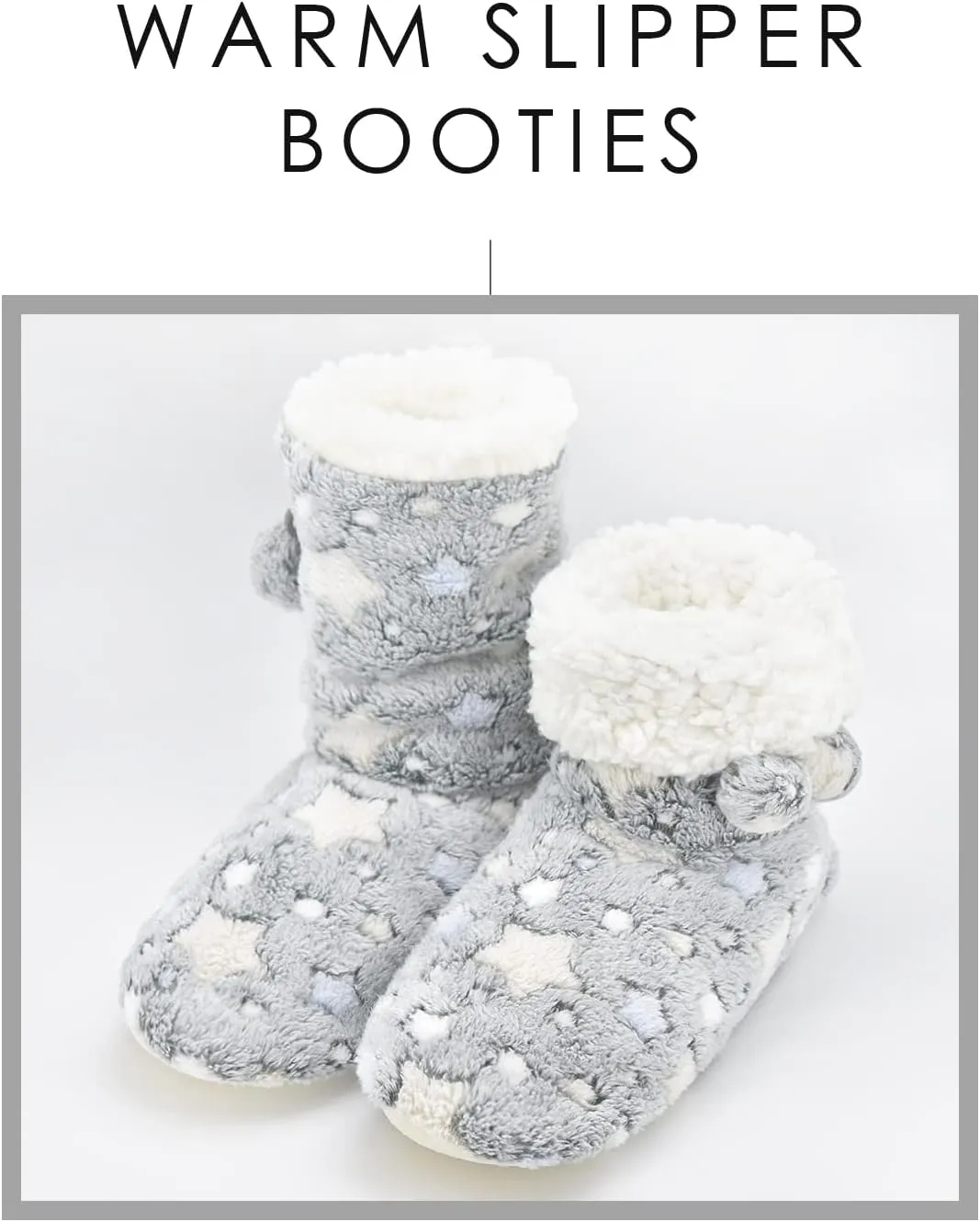 DICUIRD Slipper Socks with Grippers for Women,Winter Cozy&Comfy Boot Slippers for Women