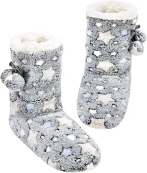 DICUIRD Slipper Socks with Grippers for Women,Winter Cozy&Comfy Boot Slippers for Women