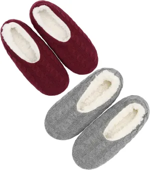 DICUIRD Womens Thick & Warm Slipper Socks with Grippers - Knit House Slippers
