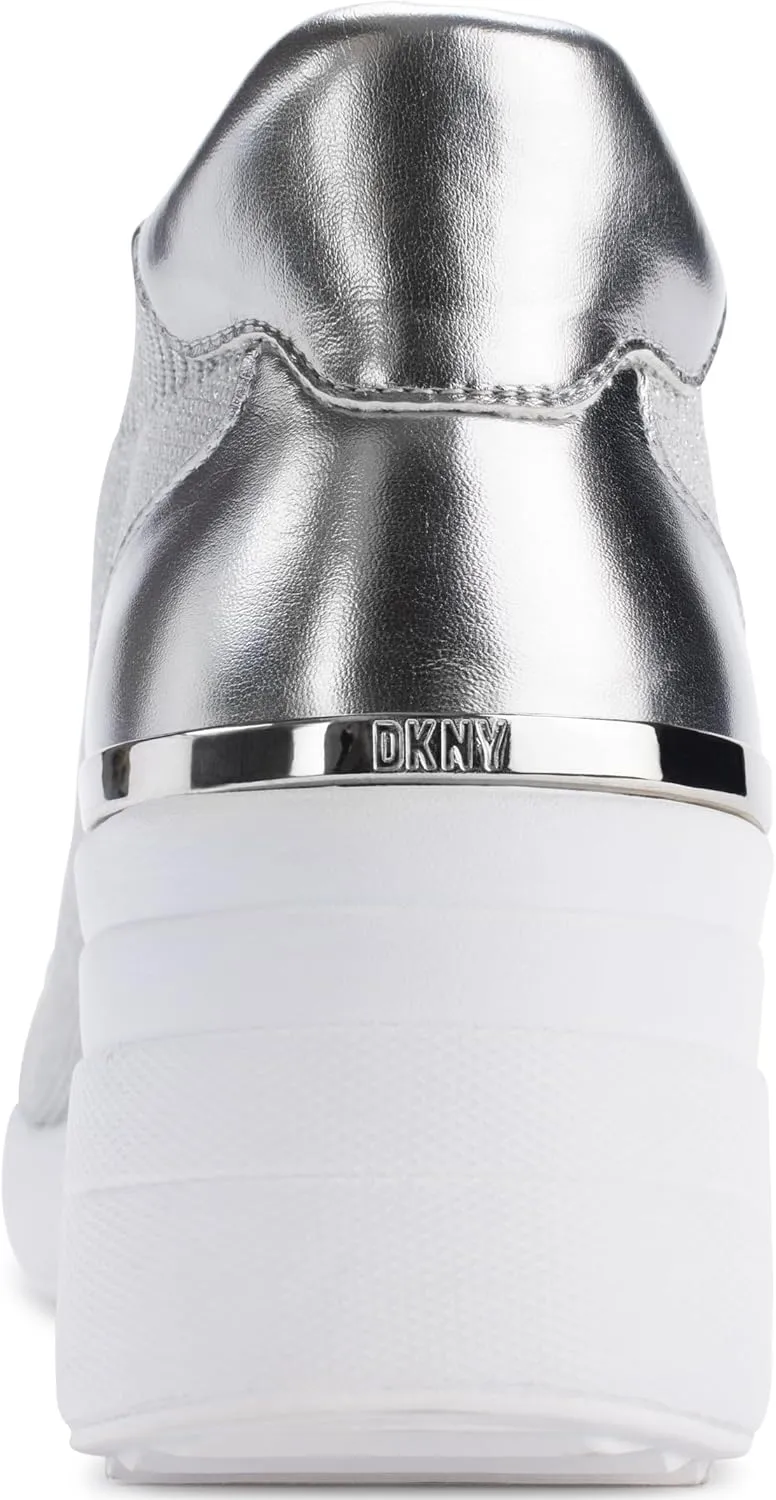 DKNY Women's Kasia Lace Up Wedge Sneaker