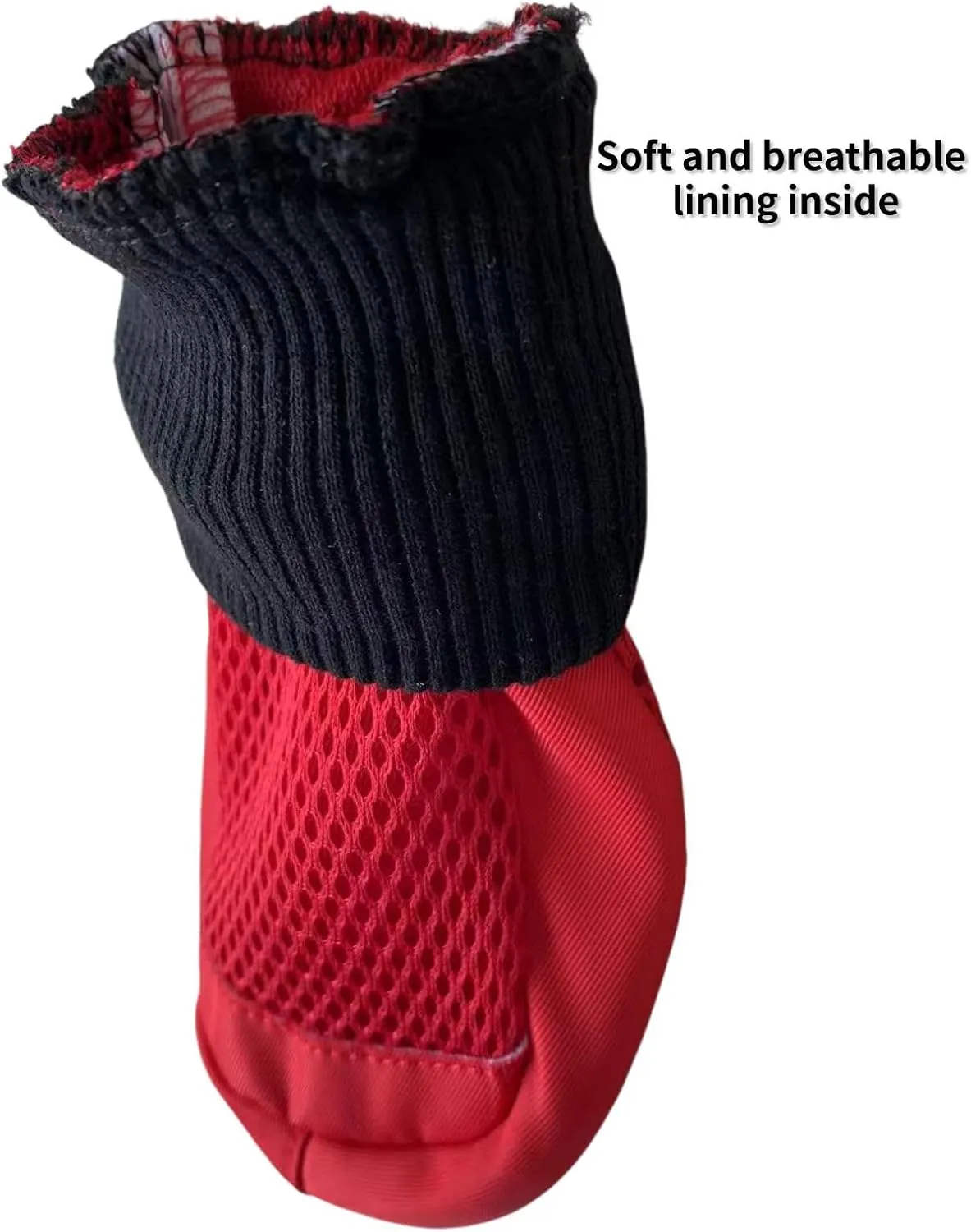 Dog Boots Breathable Protect Paws Soft Nonslip Soles Set of 4 Size Large Color Red