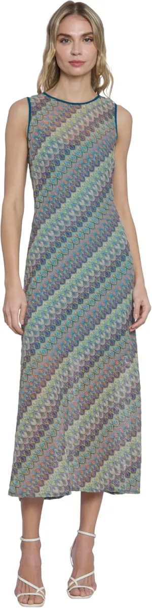 Donna Morgan Sleeveless Midi Summer Semi-Sheer Wedding Guest Womens Dresses