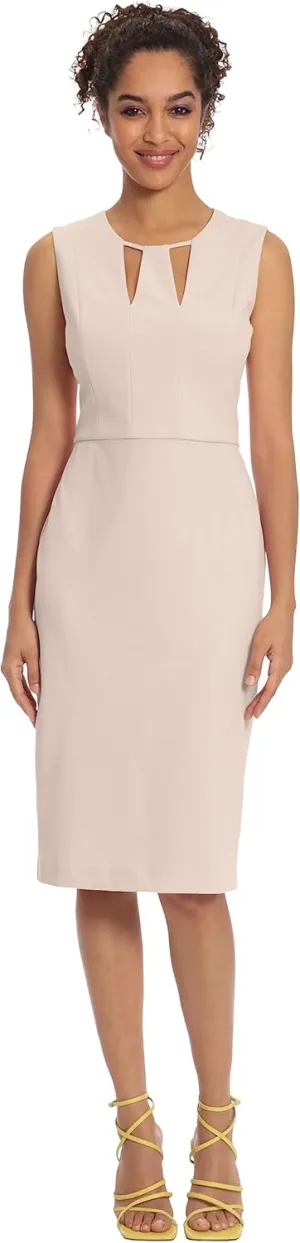 Donna Morgan Women's Knee-Length Sleeveless Dress with Neck Cutouts