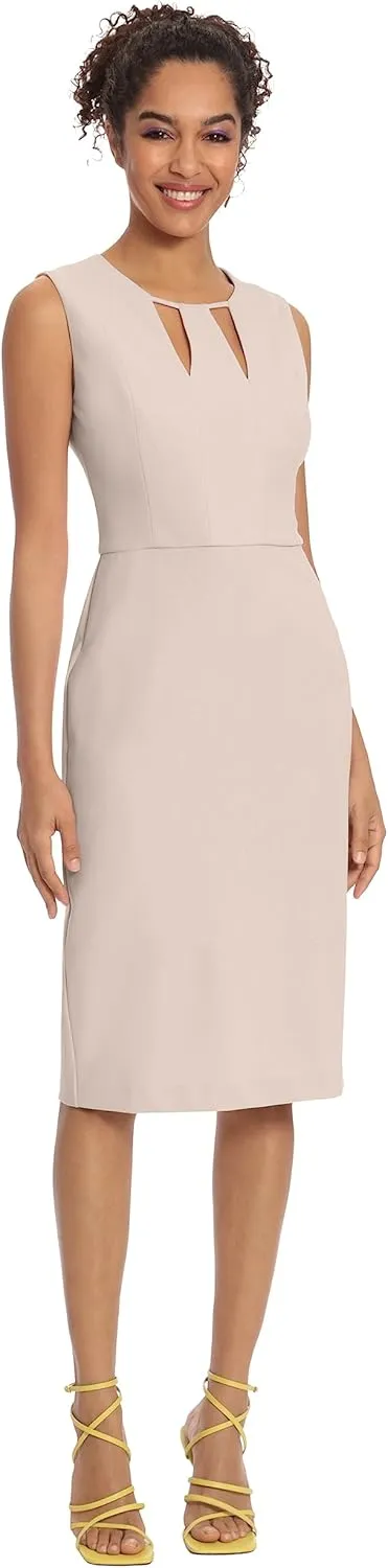 Donna Morgan Women's Knee-Length Sleeveless Dress with Neck Cutouts