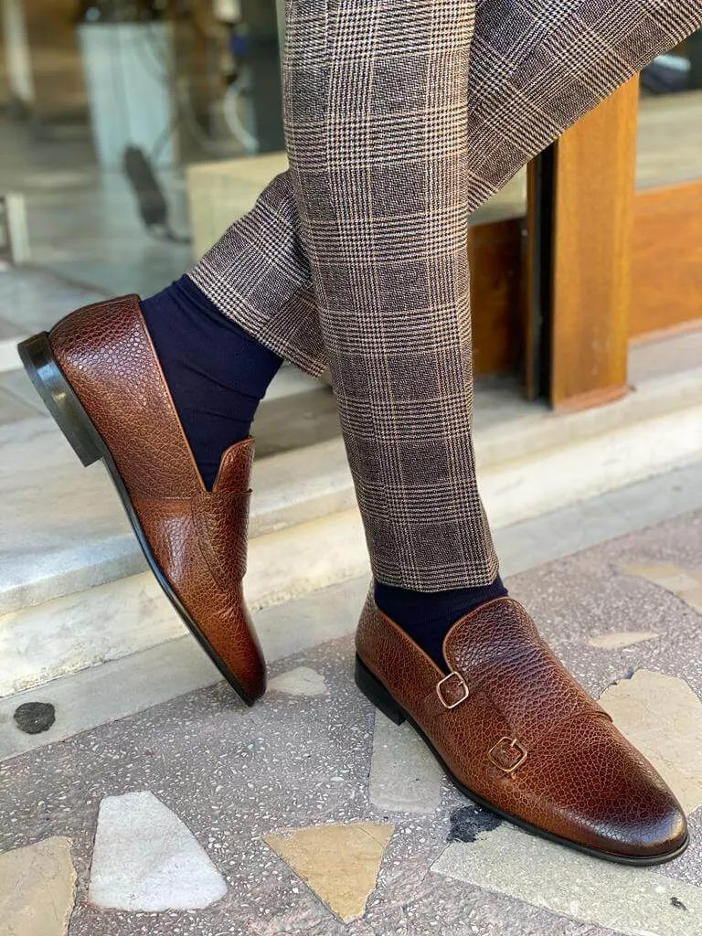 Double Buckle Brown monk straps