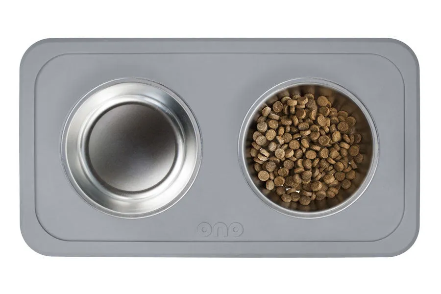 Double Non-Slip Pet Bowl and Mat