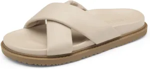 DREAM PAIRS Women's Crisscross Open Toe Slide Sandals Flat Comfort Slip on Sandals