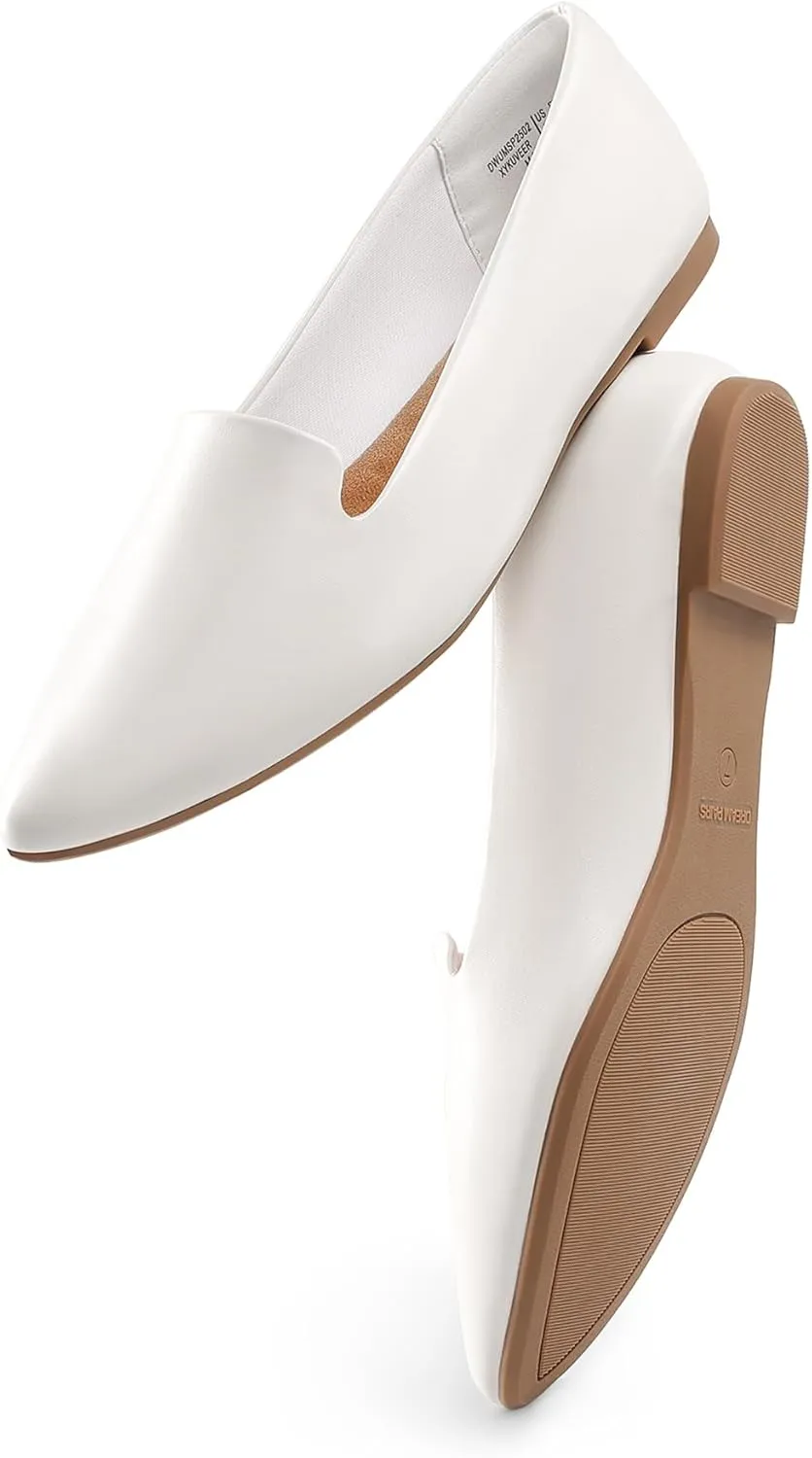 DREAM PAIRS Women's Flats, Pointed Toe Slip-On Dressy Flat Shoes, Comfortable Business Casual Dress Shoes for Office Work