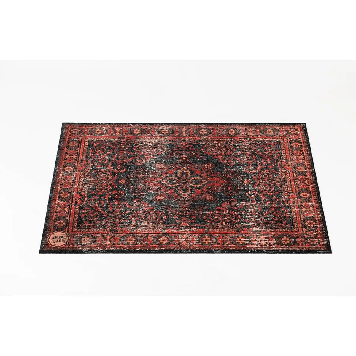 DRUMnBASE Vintage Persian Style Drum Rug VP130-RBL Red Black 4.26' x 3'