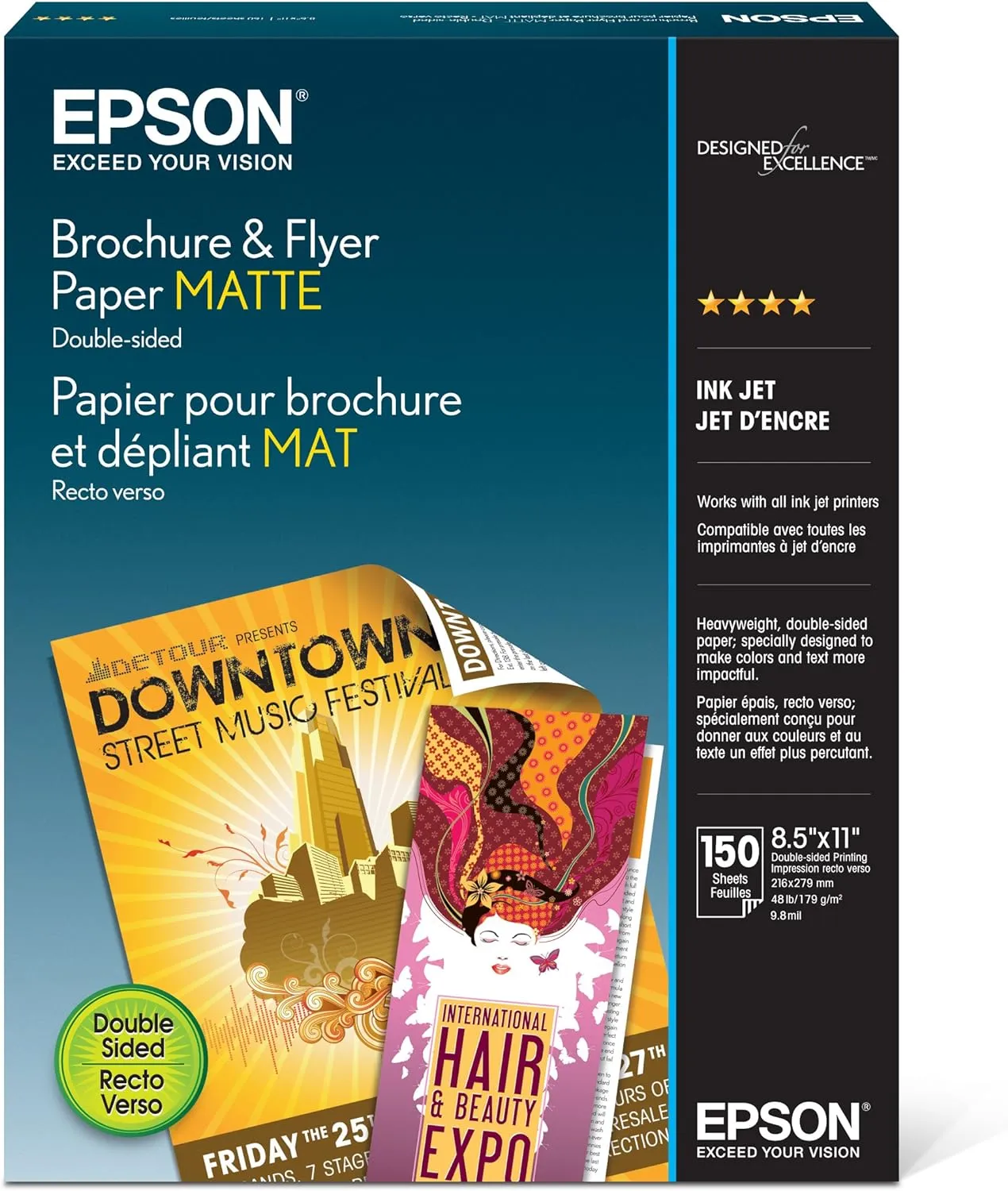 Epson Brochure and Flyer Paper Matte Double-Sided (S042384) 8.5" x 11"