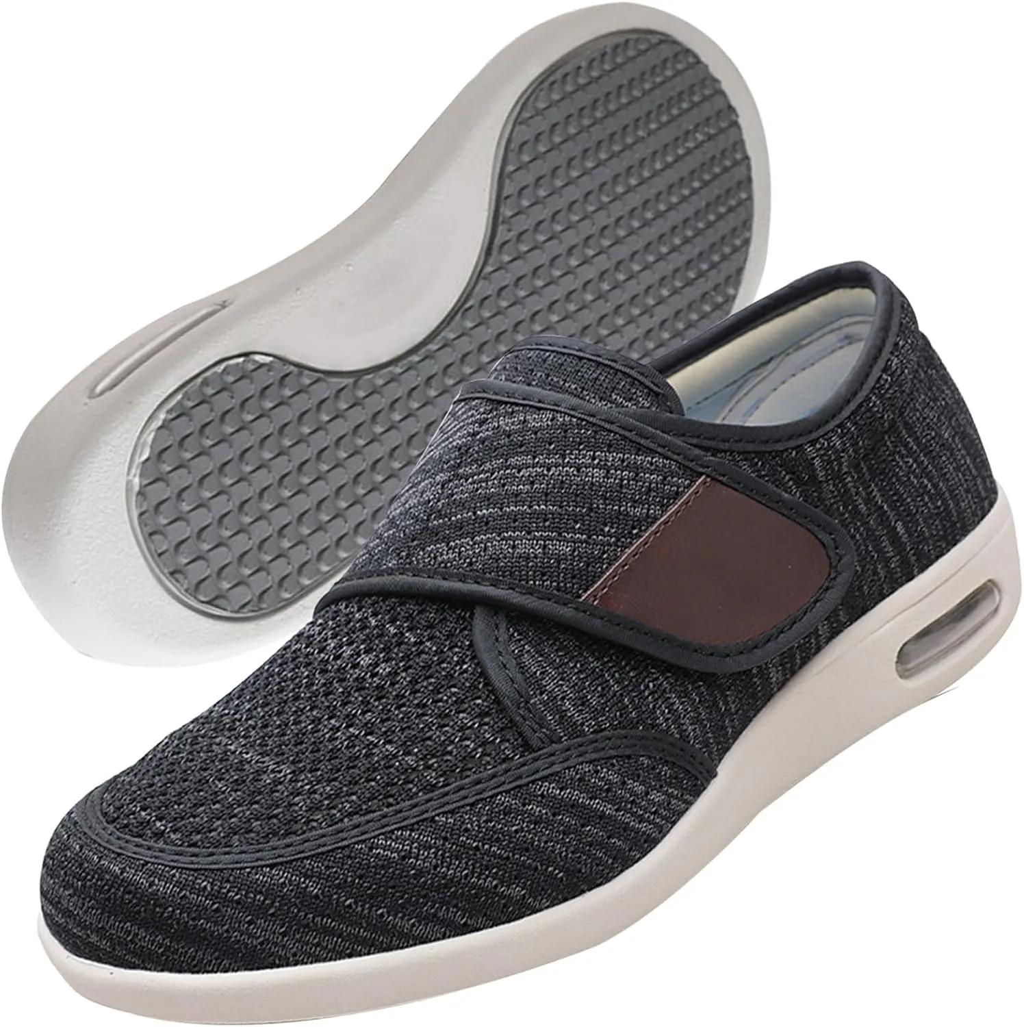 Extra Extra Wide Slip-On Walking Shoes for Men - Lightweight & Breathable Trainers with Arch Support