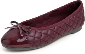FEVERSOLE Women's Bow Tie Fashion Dress Slip On Shoes Round Toe Ballet Flat