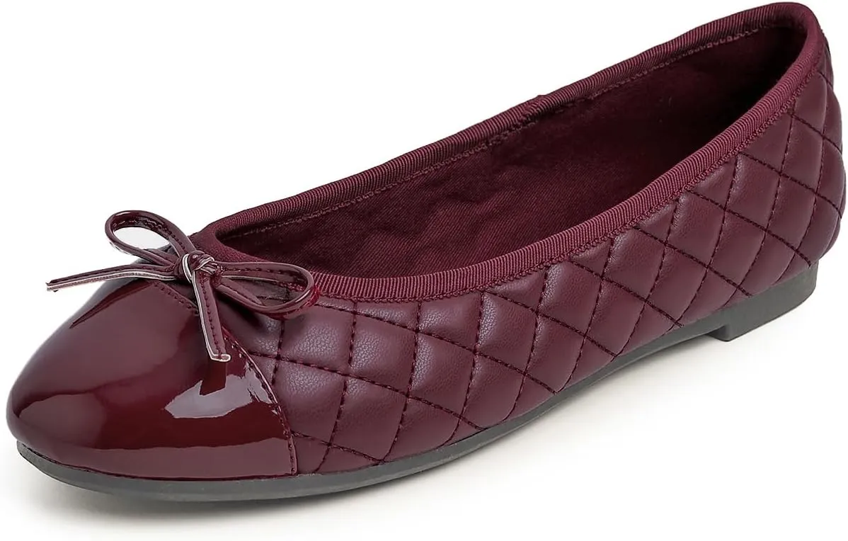 FEVERSOLE Women's Bow Tie Fashion Dress Slip On Shoes Round Toe Ballet Flat