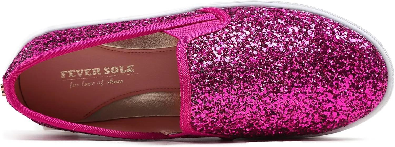 FEVERSOLE Women's Fashion Slip-On Sneaker Casual Flat Loafers