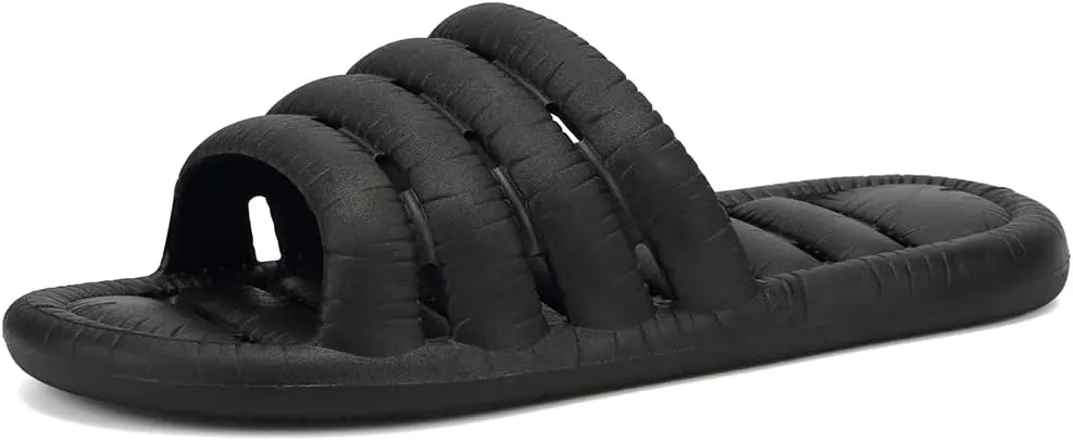 FINLEEO Shower Sandals with Drainage Holes - Quick Drying Bathroom & Gym Slippers for Men and Women