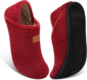 Fires Womens Mens Slippers with Rubber Sole Soft-Lightweight House Slipper Socks Around House Shoes Non Slip Indoor/Outdoor