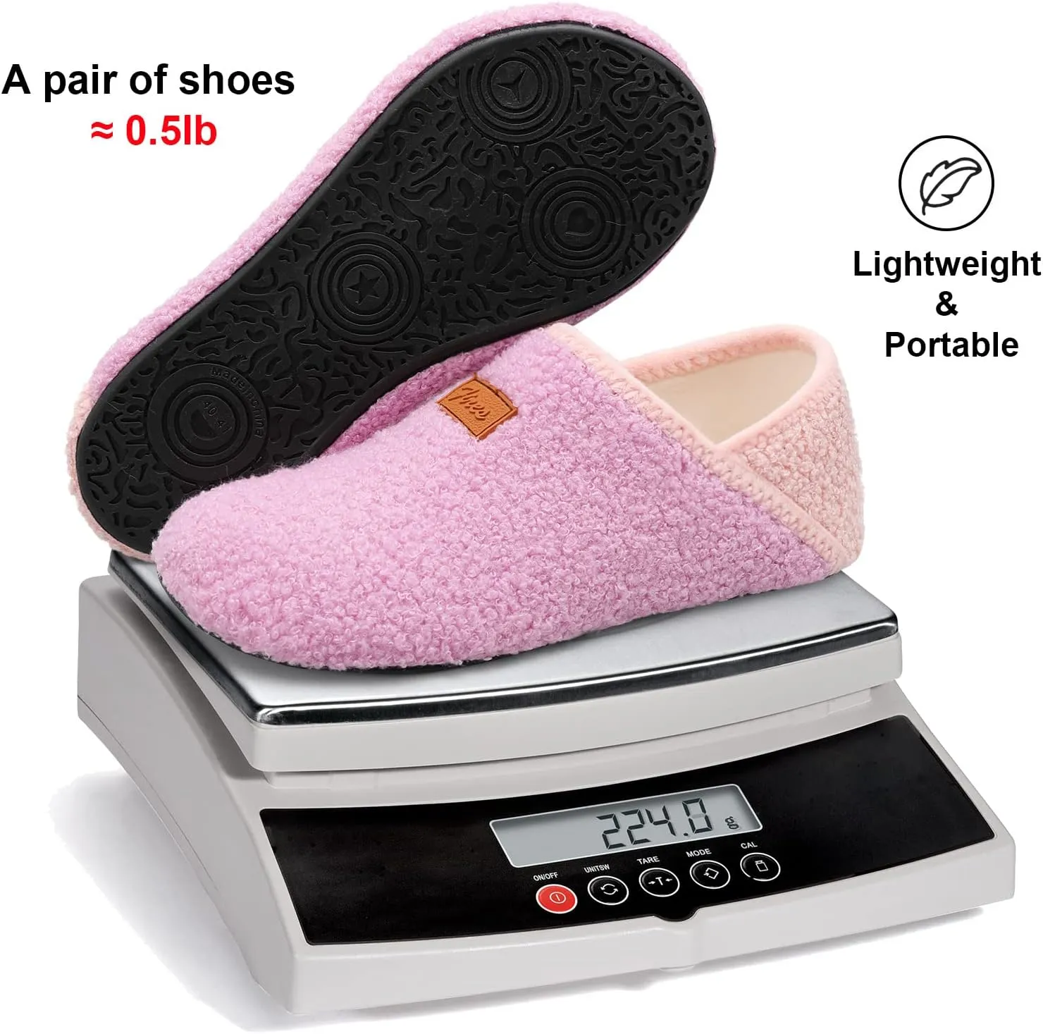 Fires Womens Mens Slippers with Rubber Sole Soft-Lightweight House Slipper Socks Around House Shoes Non Slip Indoor/Outdoor