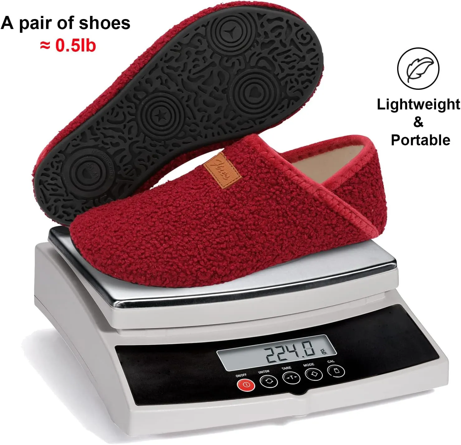 Fires Womens Mens Slippers with Rubber Sole Soft-Lightweight House Slipper Socks Around House Shoes Non Slip Indoor/Outdoor