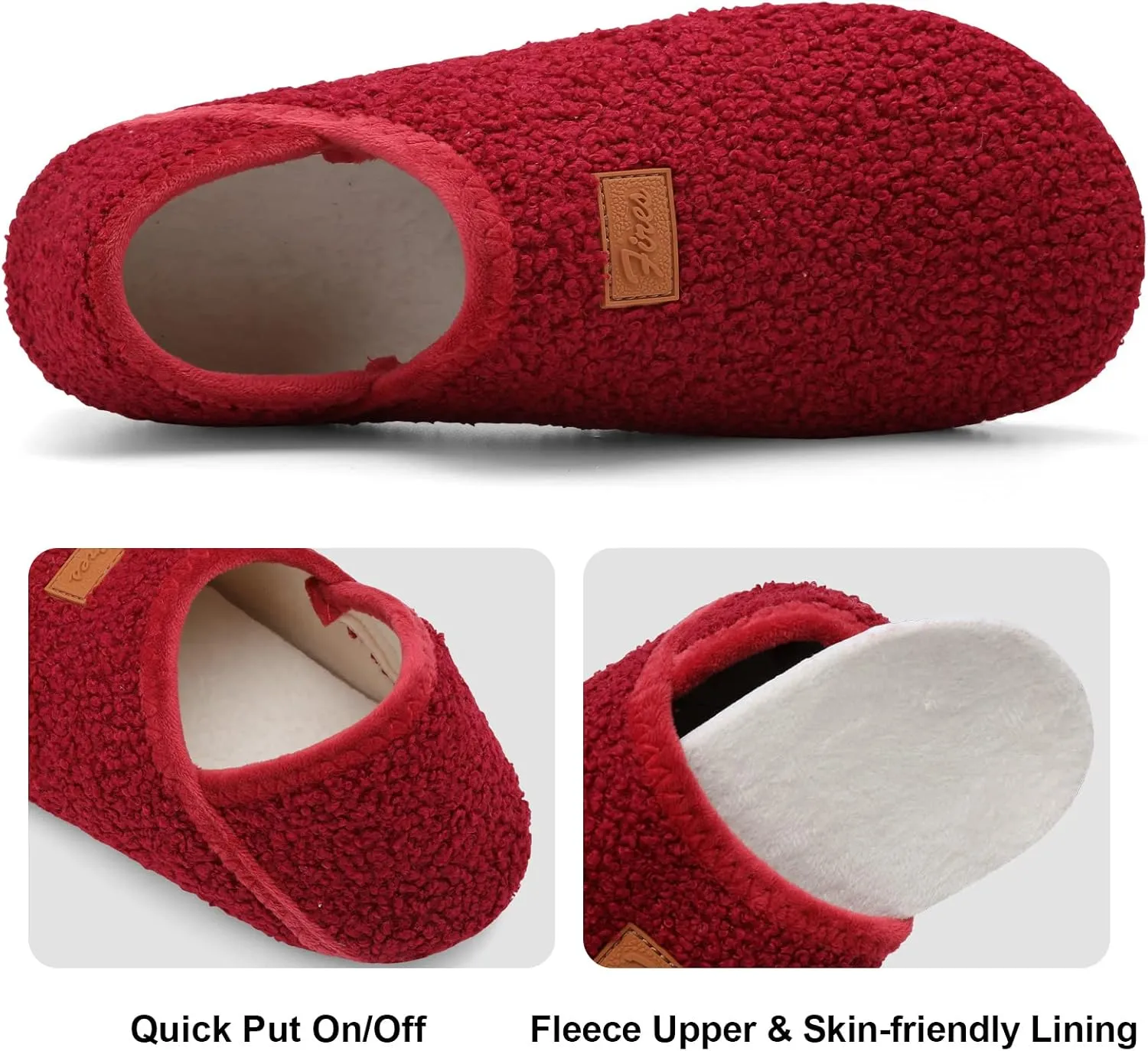 Fires Womens Mens Slippers with Rubber Sole Soft-Lightweight House Slipper Socks Around House Shoes Non Slip Indoor/Outdoor