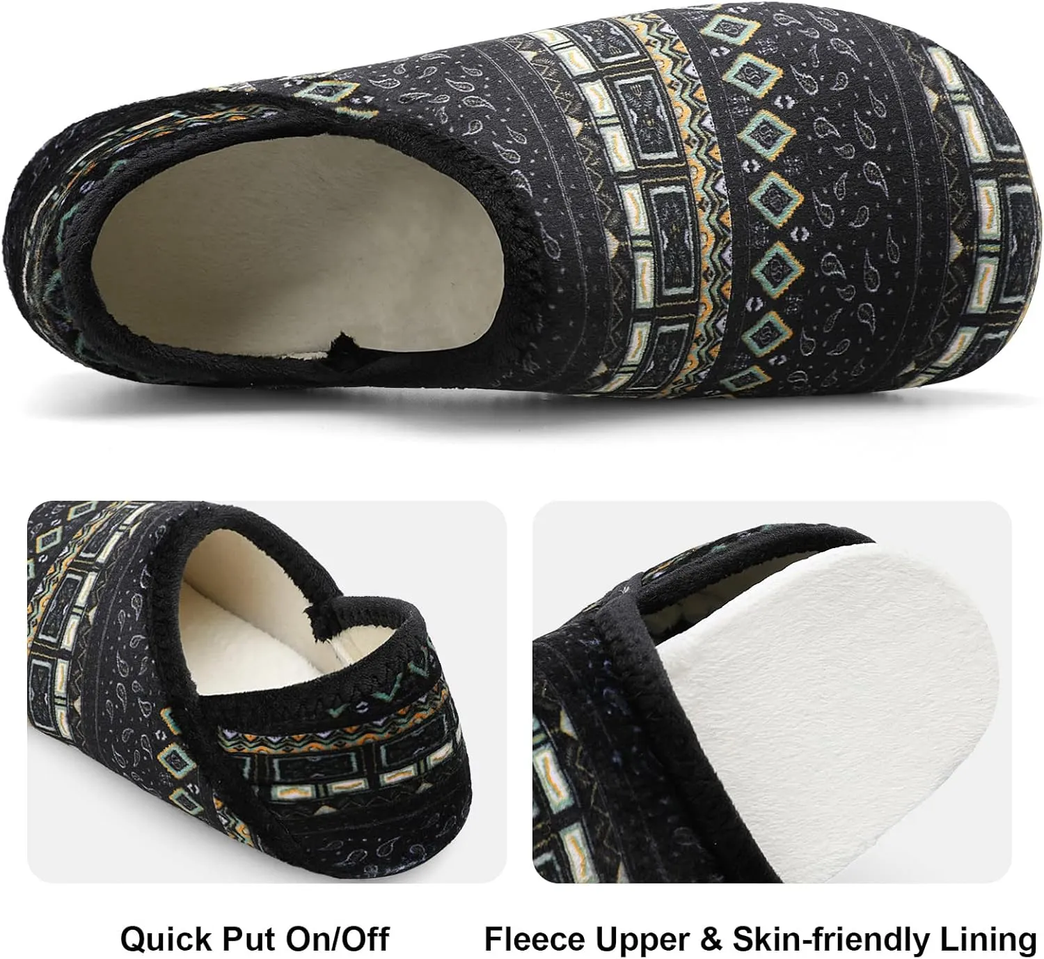 Fires Womens Mens Slippers with Rubber Sole Soft-Lightweight House Slipper Socks Around House Shoes Non Slip Indoor/Outdoor