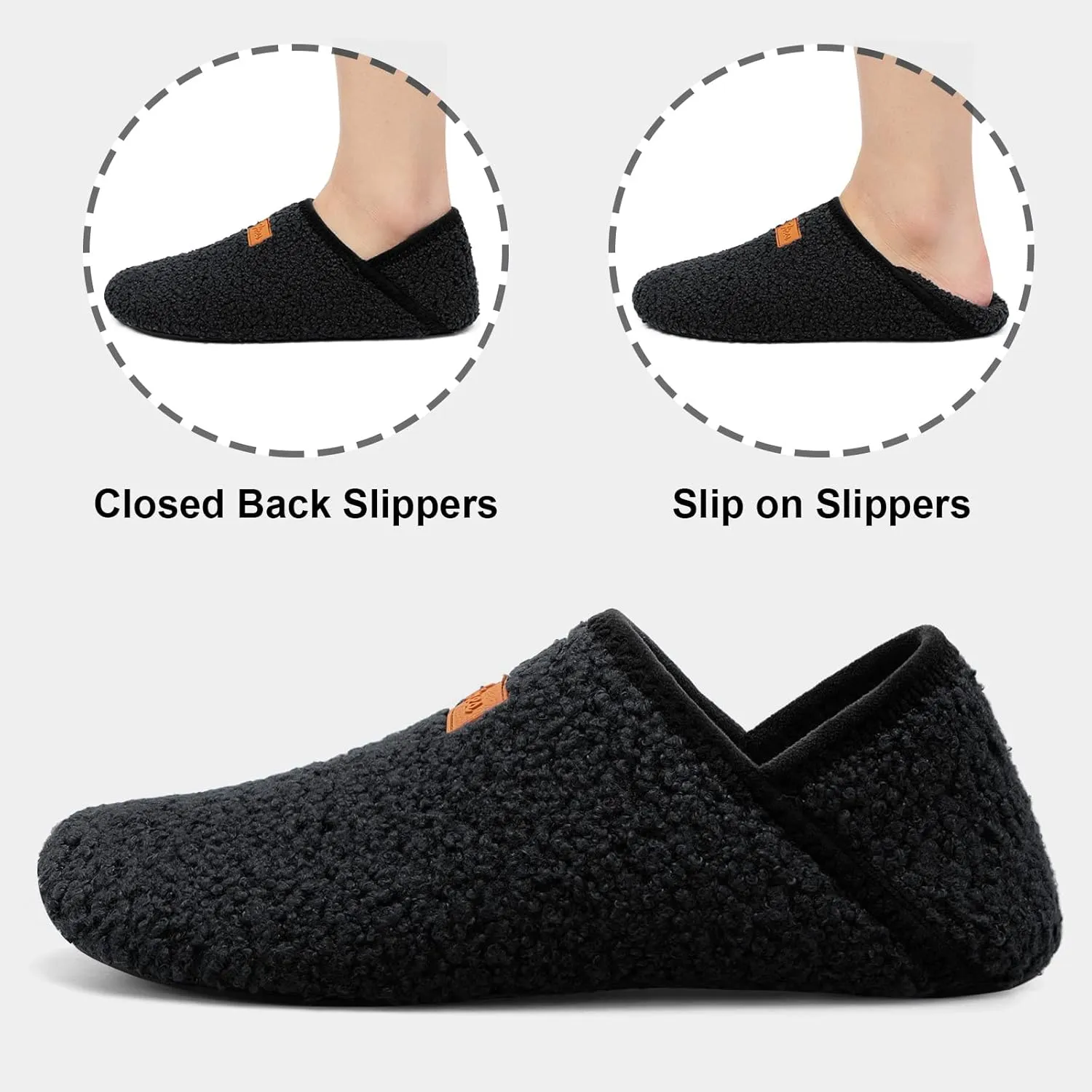 Fires Womens Mens Slippers with Rubber Sole Soft-Lightweight House Slipper Socks Around House Shoes Non Slip Indoor/Outdoor