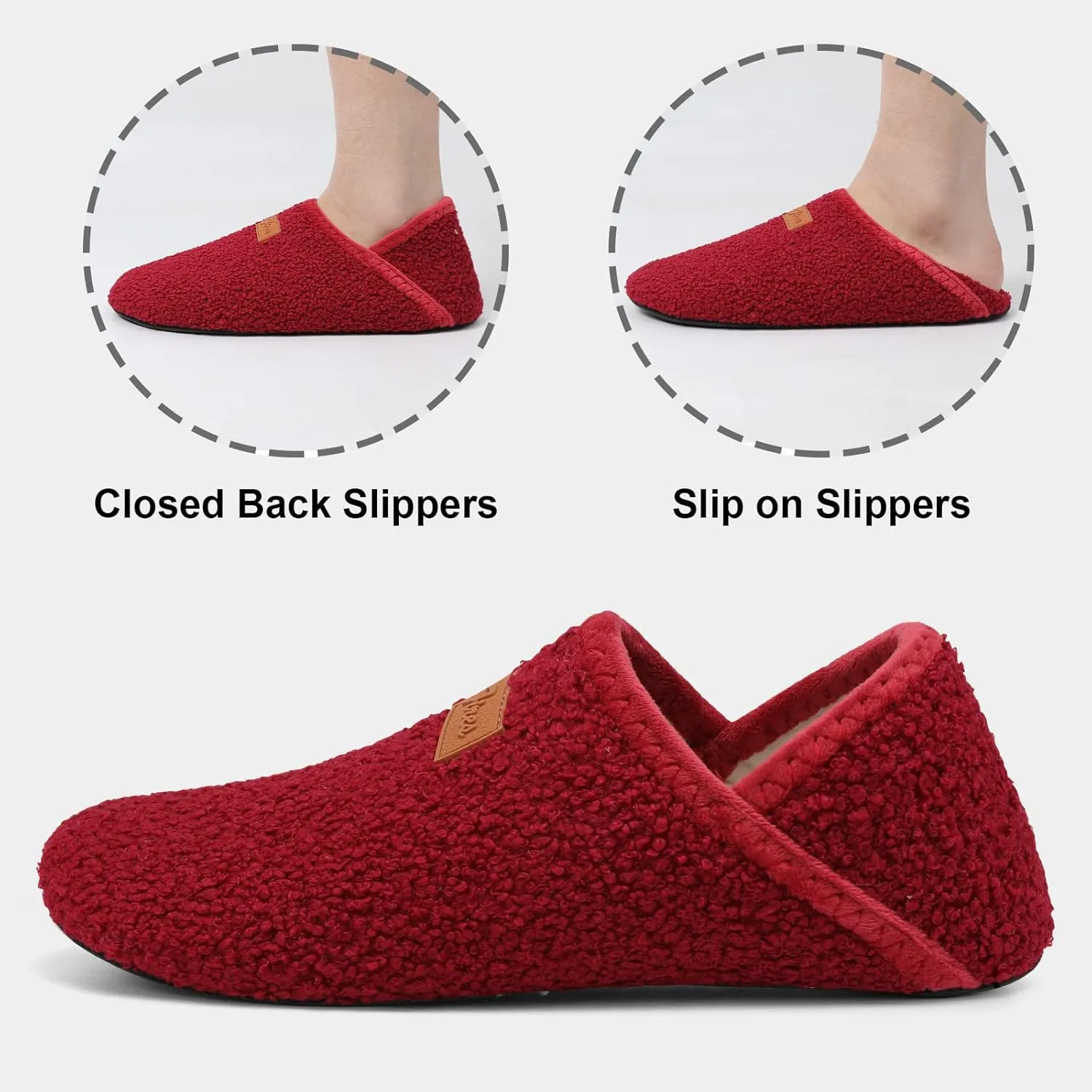 Fires Womens Mens Slippers with Rubber Sole Soft-Lightweight House Slipper Socks Around House Shoes Non Slip Indoor/Outdoor