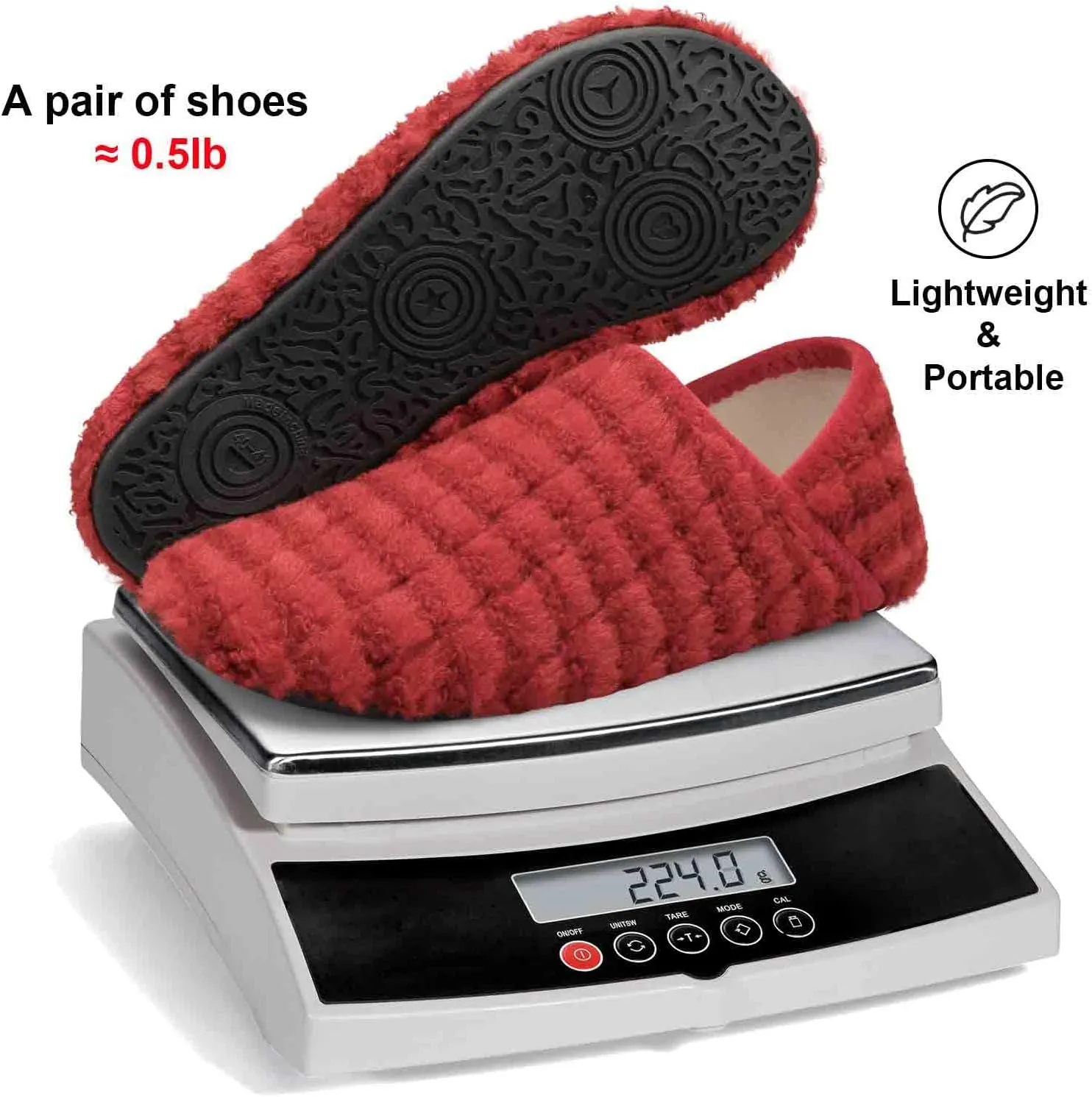 Fires Womens Mens Slippers with Rubber Sole Soft-Lightweight House Slipper Socks Around House Shoes Non Slip Indoor/Outdoor