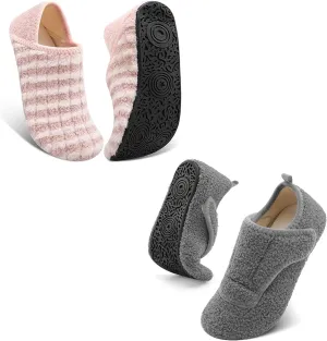 Fires Womens Mens Slippers with Rubber Sole Soft-Lightweight House Slipper Socks