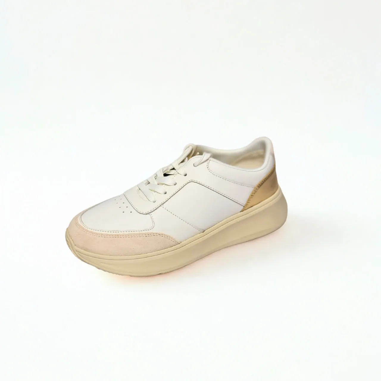 Fitflop F-MODE LEATHER/SUEDE/METALLIC FLATFORM white/platino sneaker