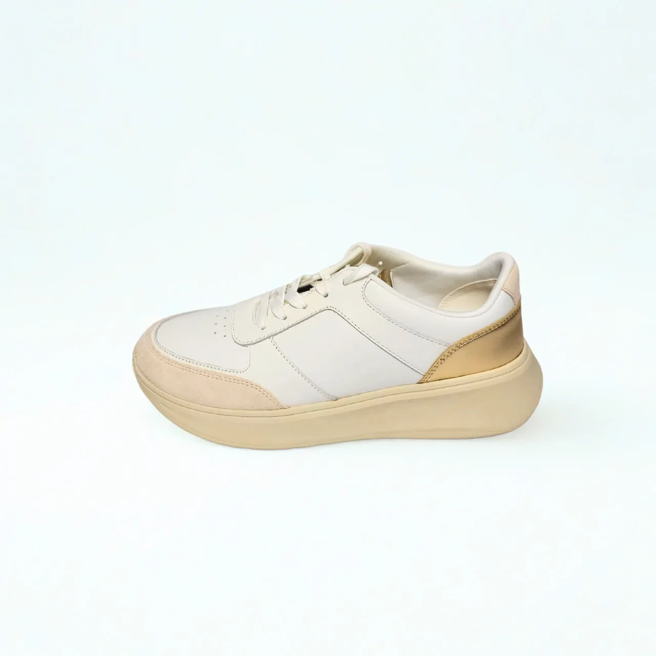 Fitflop F-MODE LEATHER/SUEDE/METALLIC FLATFORM white/platino sneaker