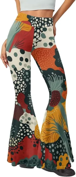 Flare Yoga Pants Women Elegant Funny Graphic Bell Bottoms Pants for Womens High Waisted Flare Leggings Stretch Trousers