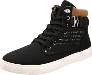 Flat Bottom Sport Shoes for Men Memory Foam Ankle Boots Comfort Lace Up Walking Boots Lightweight Casual Light Boots
