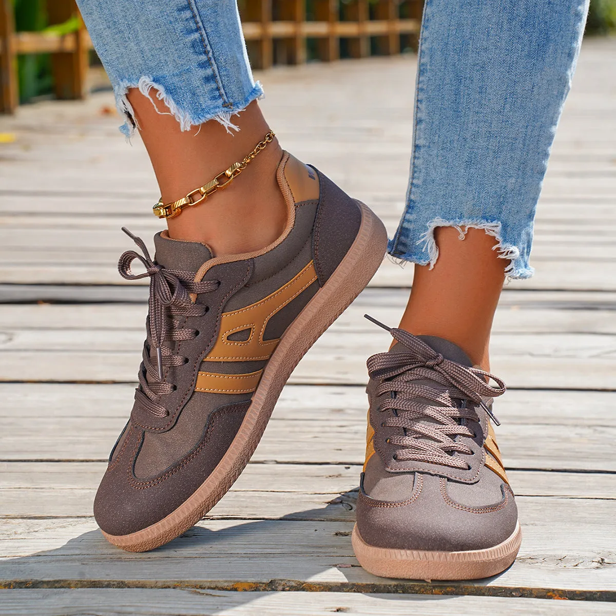 Flat Lace-up Non-Slip Shoes