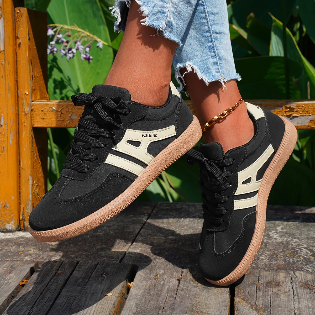 Flat Lace-up Non-Slip Shoes