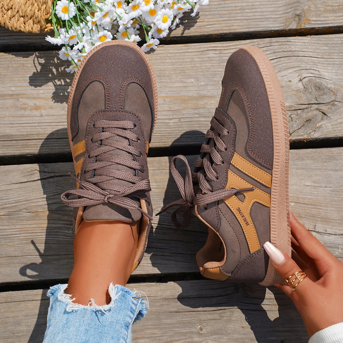 Flat Lace-up Non-Slip Shoes