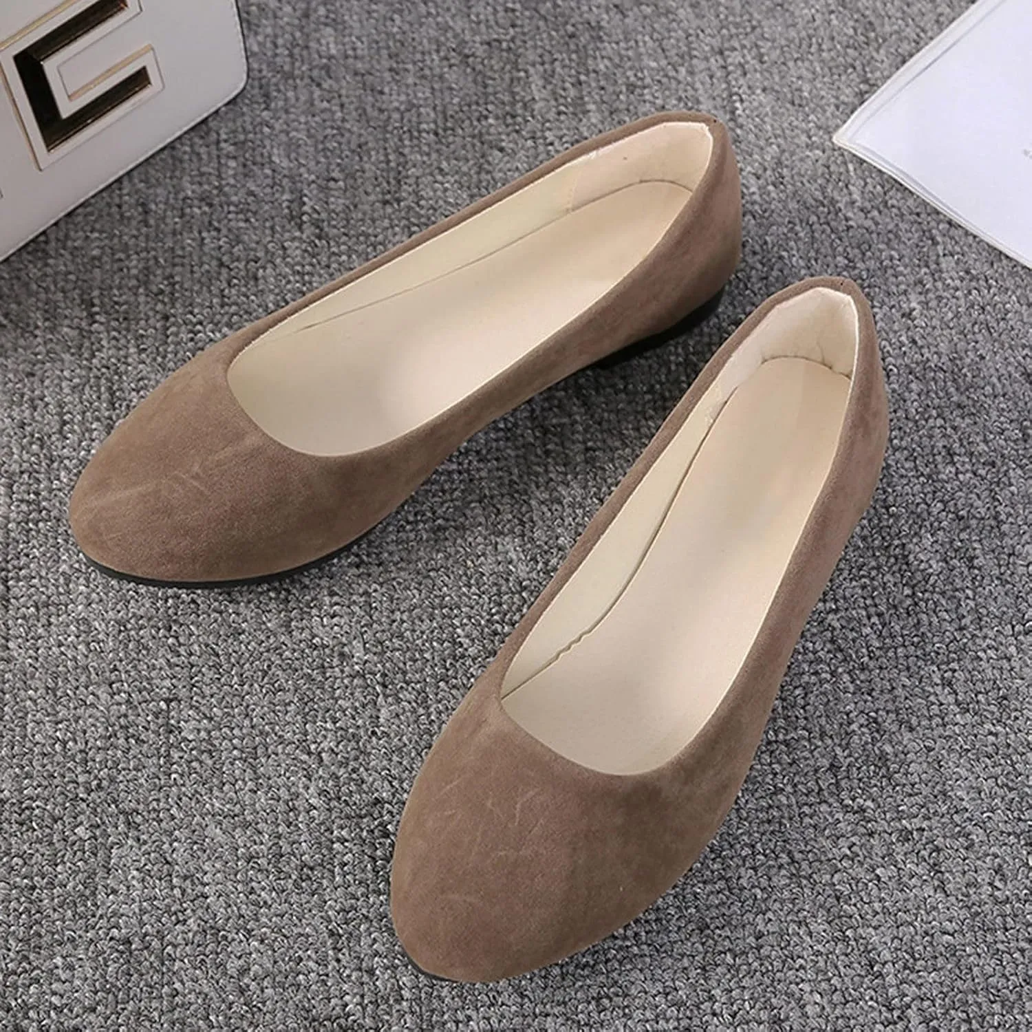 Flat Shoes for Women Slip On Comfortable Walking Ballerina Shoes Ladies Cute Ballet Flats Pumps Low Wedge Dolly Shoes