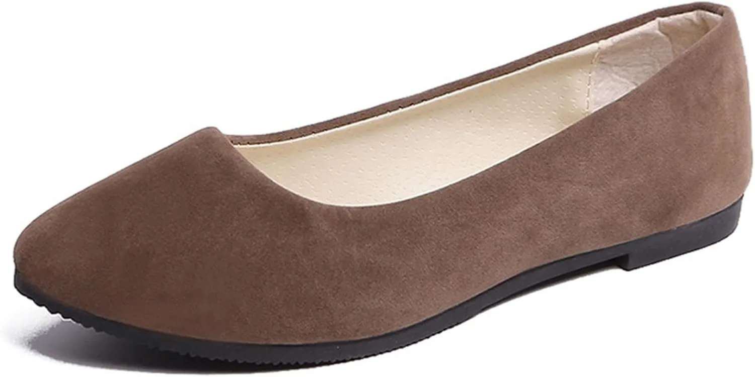 Flat Shoes for Women Slip On Comfortable Walking Ballerina Shoes Ladies Cute Ballet Flats Pumps Low Wedge Dolly Shoes