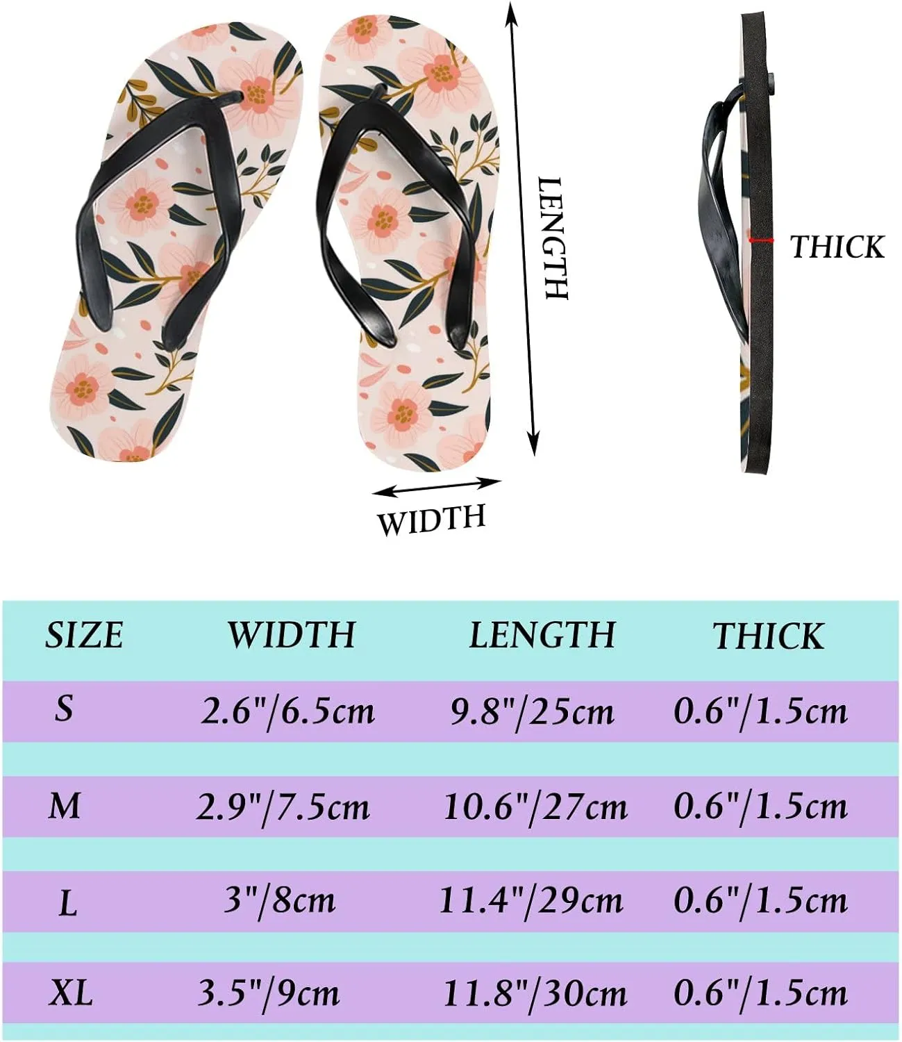 Flip Flops Floral Flowers Leaves Orange Green Slide Sandals Summer Beach Slippers Thong Sandal Casual Yoga Mat Flat Slides for Women Men