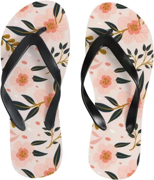 Flip Flops Floral Flowers Leaves Orange Green Slide Sandals Summer Beach Slippers Thong Sandal Casual Yoga Mat Flat Slides for Women Men